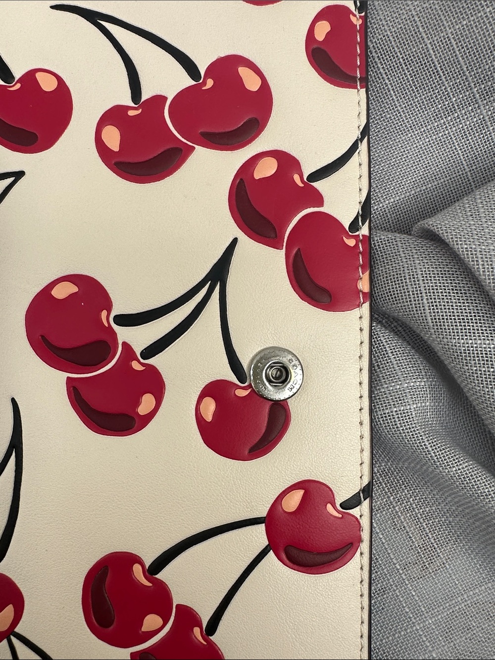 Coach Cream Cherry-Print Leather Refillable Notebook Cover with Paper - Picture 7 of 11